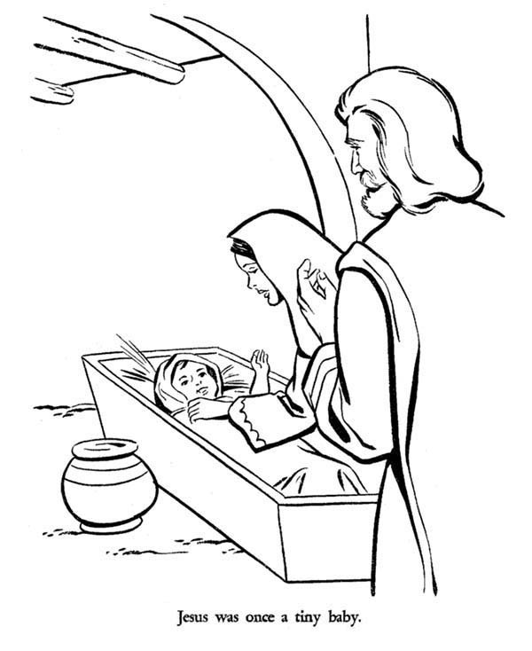 600x734 Mary And Joseph And Baby Jesus Bible Christmas Story Coloring