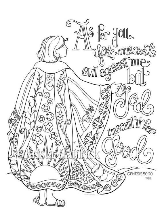 570x760 Joseph's Coat Of Many Colors Coloring Page 8.5x11 Bible