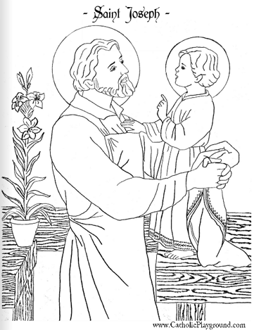 361x469 Saint Joseph Coloring Page March 19th Catholic Playground