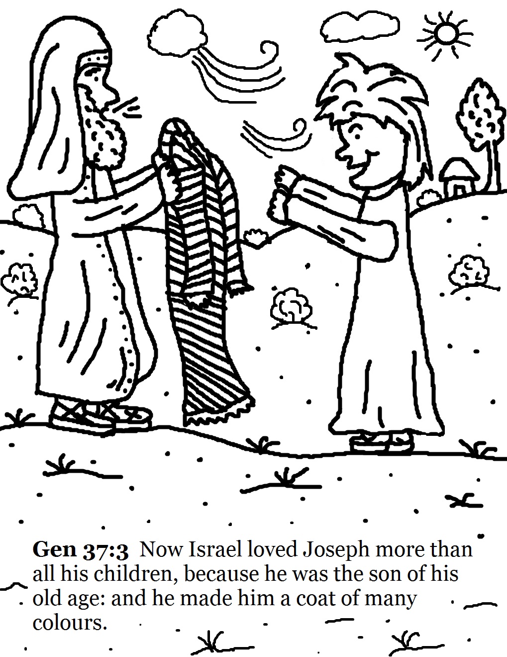1019x1319 Terrific Joseph And His Coat Of Many Colors Coloring Page Free 83