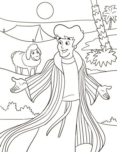 Joseph And The Coat Of Many Colors Coloring Page Bible 386x500 Joseph And The Coat Of Many Colors Coloring Page Bible