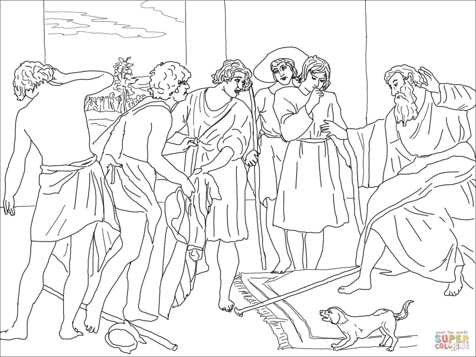 1600x1200 8 Jacob Giving Joseph The Coat Of Many Colors Coloring Page On Son
