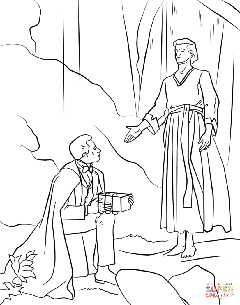 Angel Moroni Gives Plates To Joseph Smith Coloring Page With Pages 824x1048 Angel Moroni Gives Plates To Joseph Smith Coloring Page With Pages