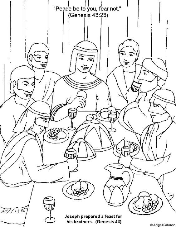 564x729 Joseph Forgives His Brothers Coloring Page
