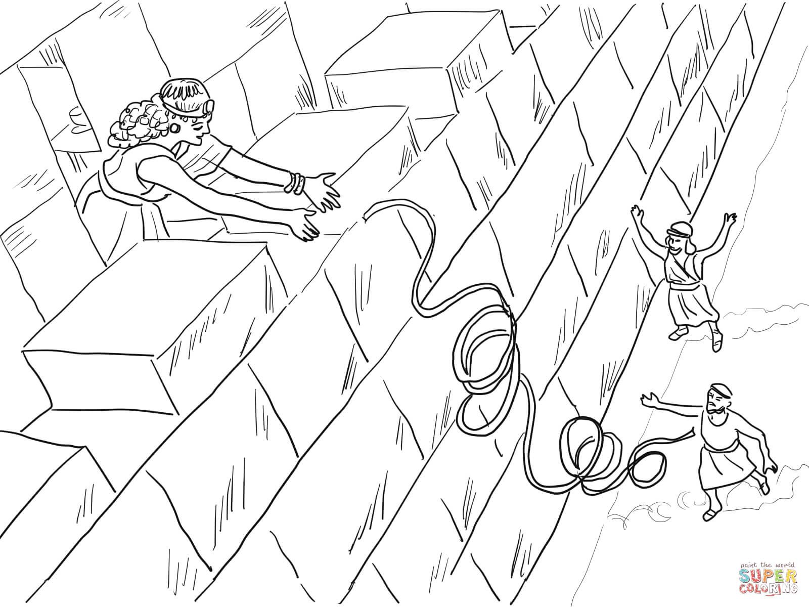 Rahab Helps The Spies Coloring Page Free Printable Coloring 1600x1200 Rahab Helps The Spies Coloring Page Free Printable Coloring