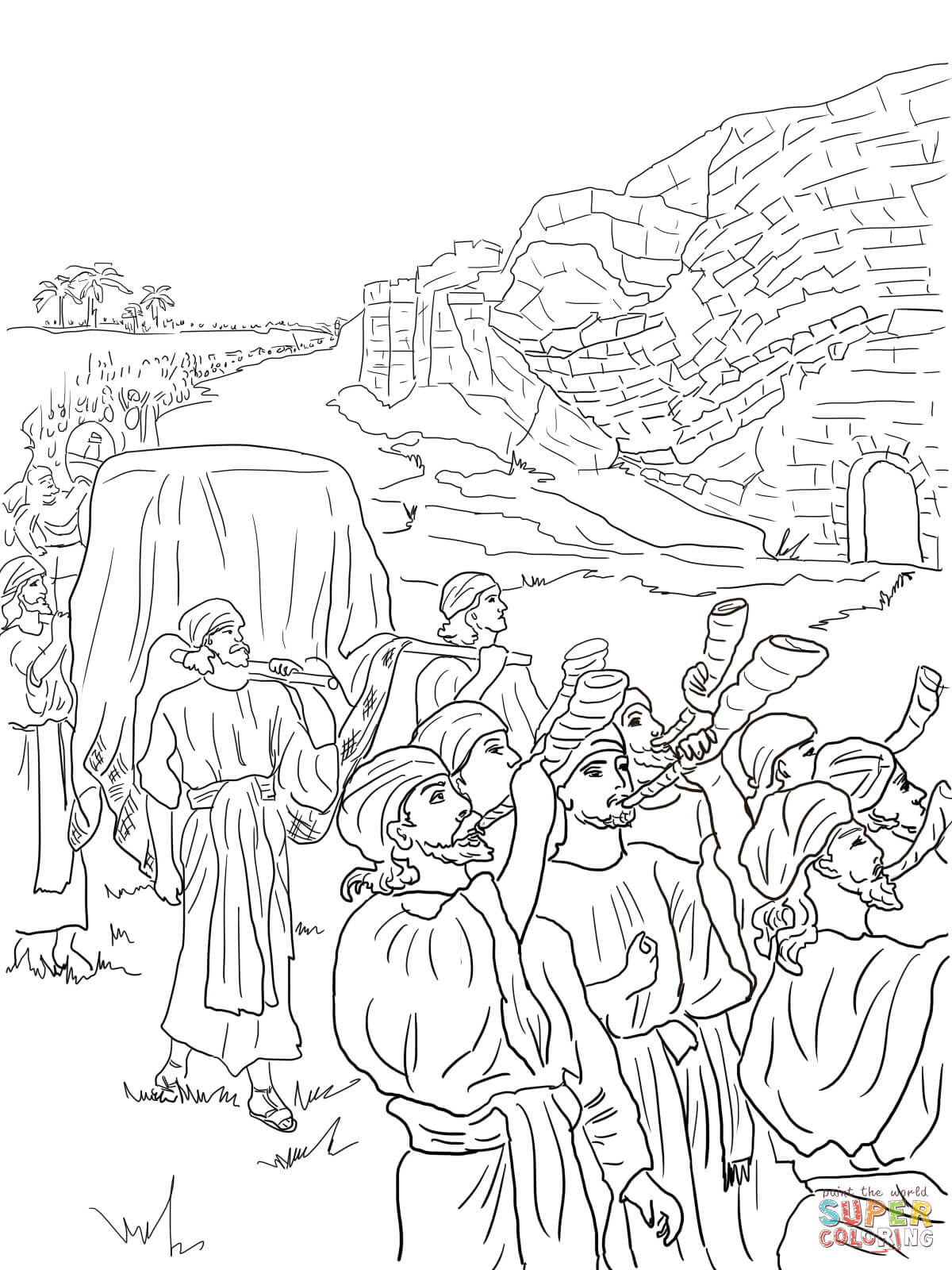 1200x1600 Joshua And Jericho Coloring Pages 4 Joshua And The Fall Of Jericho