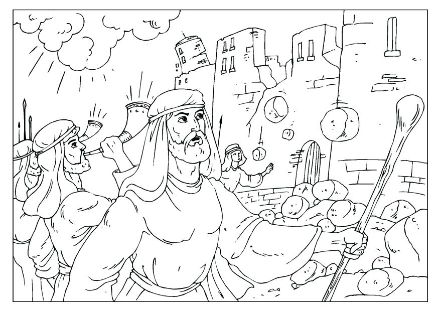Joshua And Jericho Coloring Page at GetColorings.com | Free printable ...