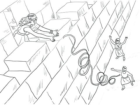 480x360 Walls Of Jericho Coloring Page And The Battle Of Coloring Page