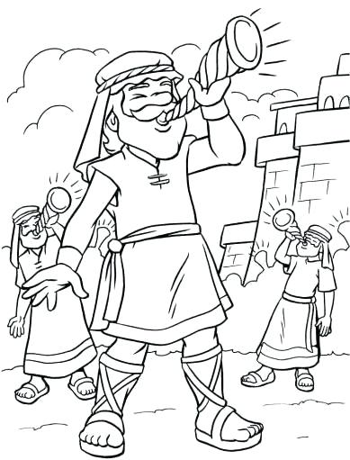389x511 Walls Of Jericho Coloring Sheet