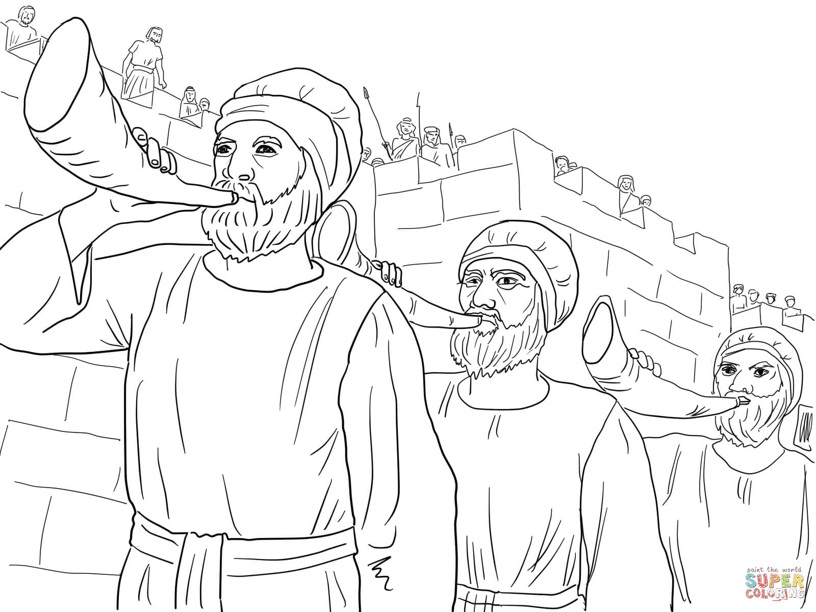 Joshua And The Battle Of Jericho Coloring Page Walls 1600x1200 Joshua And The Battle Of Jericho Coloring Page Walls
