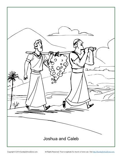 Joshua And Caleb Bible Coloring Pages 425x550 Joshua And Caleb Bible Coloring Pages
