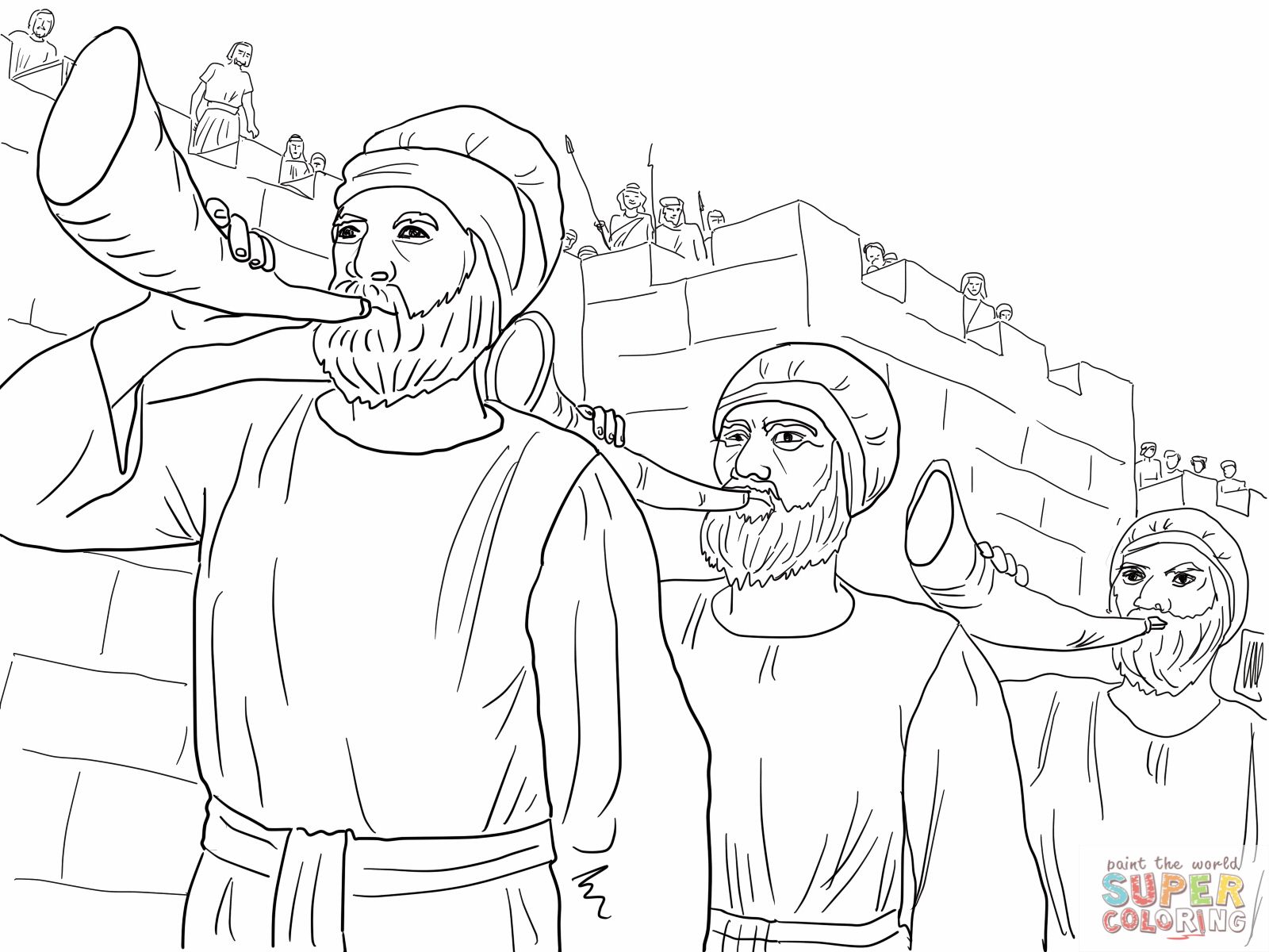 Joshua And The Army March Around Jericho Blowing Trumpets. Bible 1600x1200 Joshua And The Army March Around Jericho Blowing Trumpets. Bible