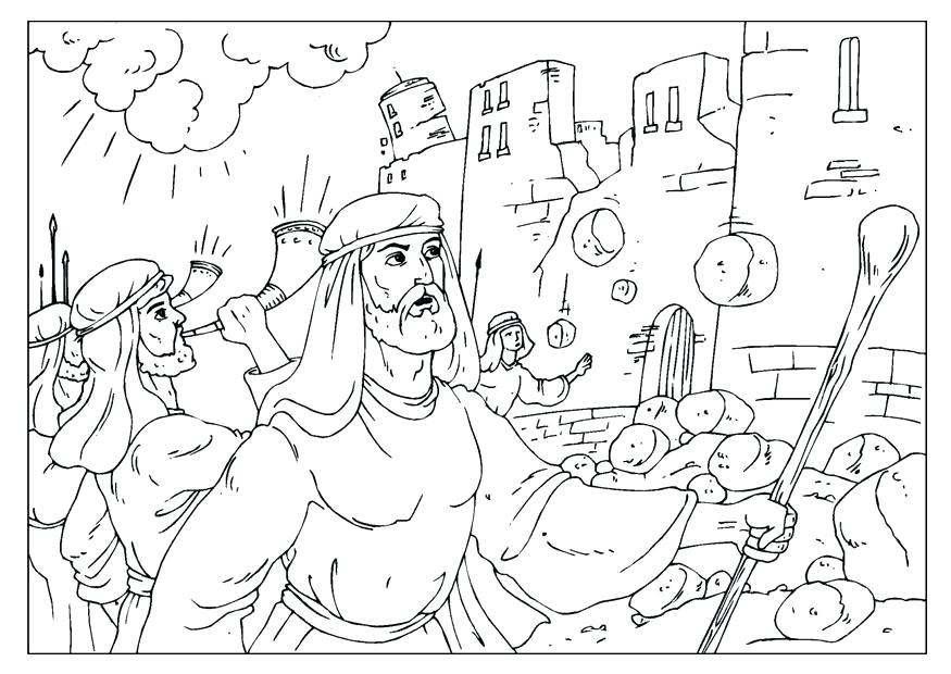 Joshua Fought Battle Of Jericho Coloring Page Joshua And 875x620 Joshua Fought Battle Of Jericho Coloring Page Joshua And