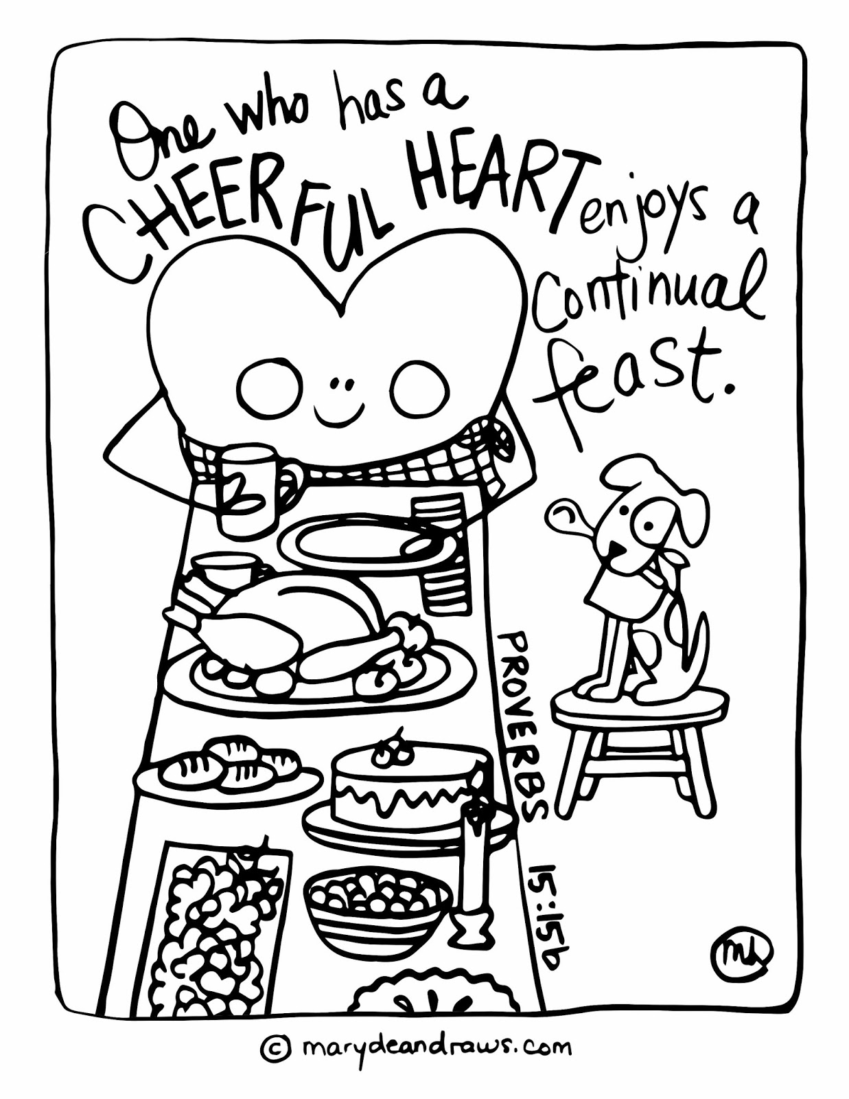 1237x1600 Cheerful Heart, Continual Feast + Free Thanksgiving Coloring Page