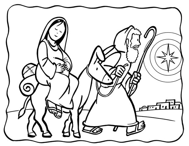 621x480 Mary And Joseph Journey To Bethlehem Coloring Page Ceci'S