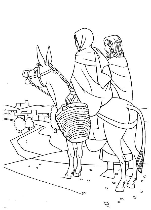 600x836 Cartoon Mary Joseph And The Donkey Lds Coloring Page Mary Joseph