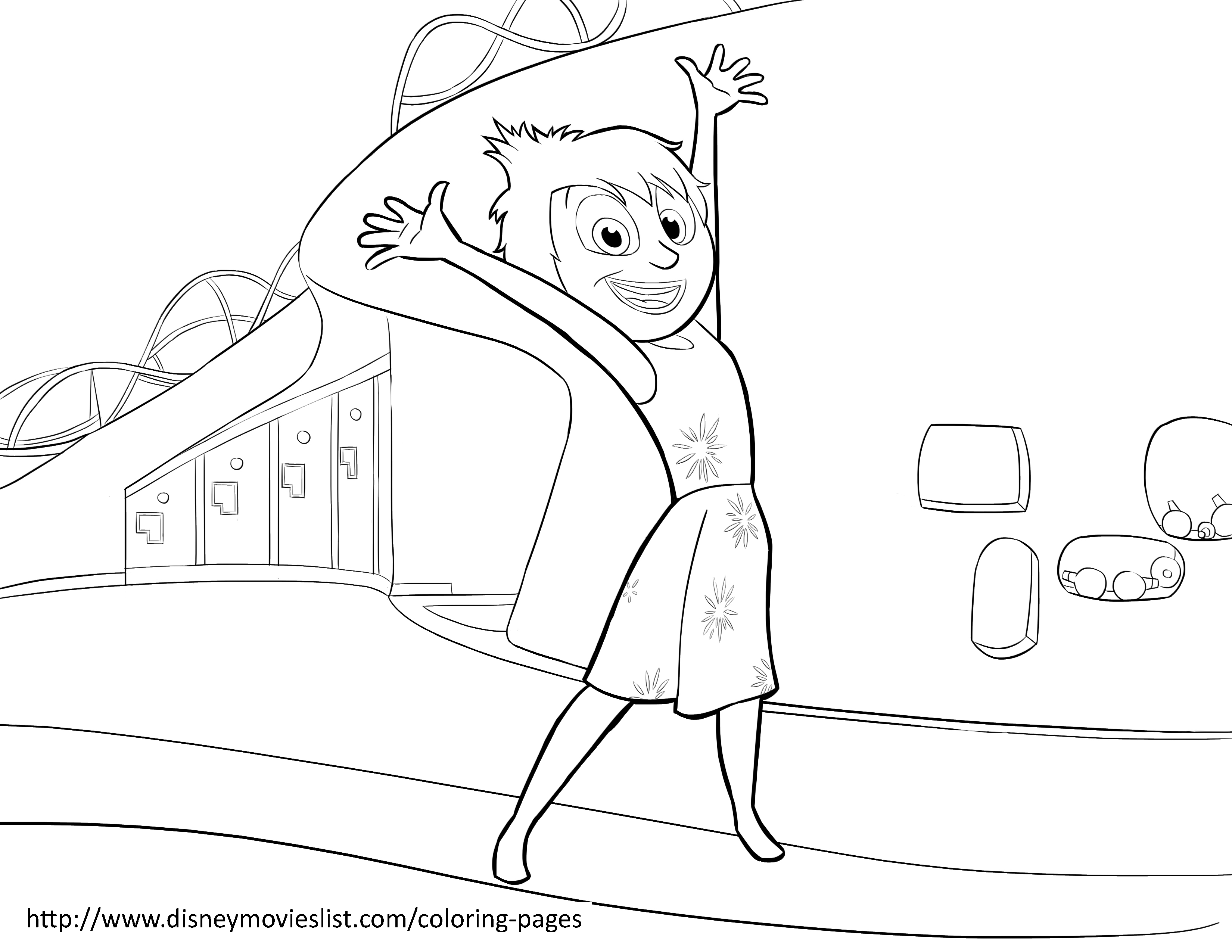 Joy Coloring Pages From Inside Out 3300x2550 Joy Coloring Pages From Inside Out