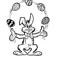 Easter Bunny Juggling Coloring Page 200x200 Easter Bunny Juggling Coloring Page