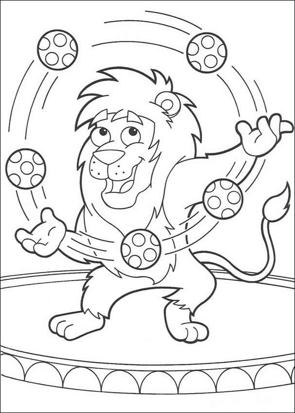 Lion Juggling With Balloons Coloring Page Happy World Jugglers 607x850 Lion Juggling With Balloons Coloring Page Happy World Jugglers