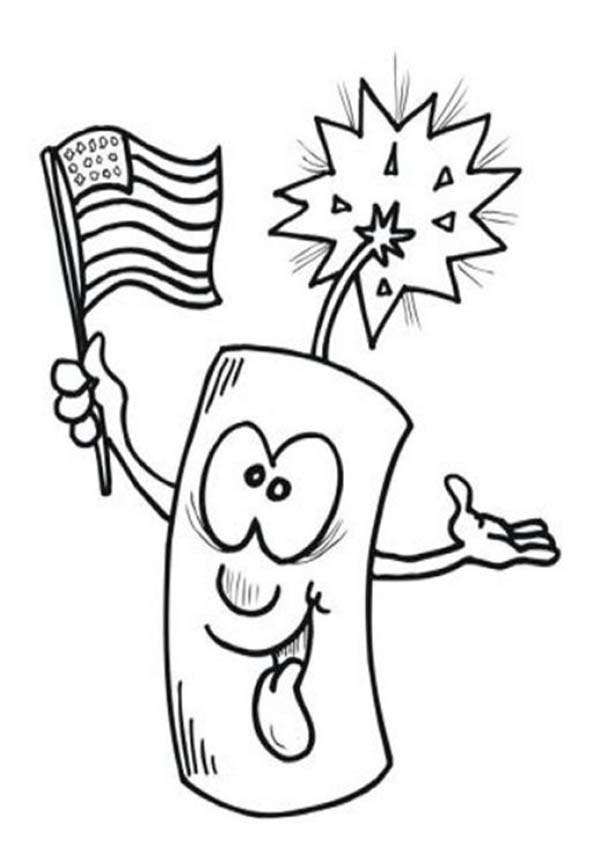 Ligh 4th Of July Firecrack Coloring Page 600x868 Ligh 4th Of July Firecrack Coloring Page