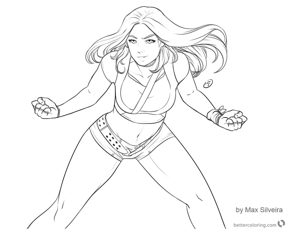Jumanji Coloring Pages Karen Gillan Sketch By Max Silveira 1000x800 Jumanji Coloring Pages Karen Gillan Sketch By Max Silveira