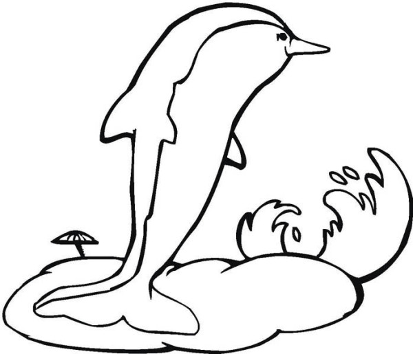 Beautiful Dolphin Rising And Jump In The Air Coloring Page 600x515 Beautiful Dolphin Rising And Jump In The Air Coloring Page