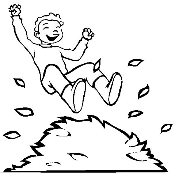 Boy Jump Into Bunch Of Autumn Leaves Coloring Page Color Luna 600x612 Boy Jump Into Bunch Of Autumn Leaves Coloring Page Color Luna