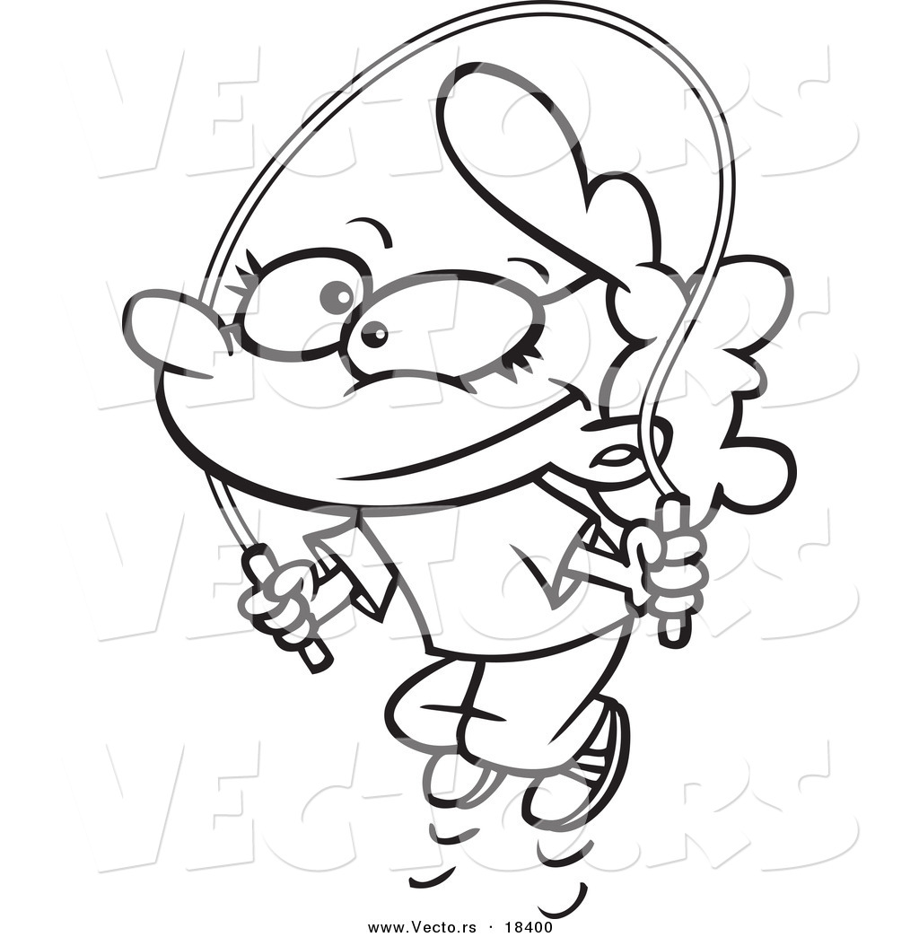 Vector Of A Cartoon Girl Jump Roping 1024x1044 Vector Of A Cartoon Girl Jump Roping