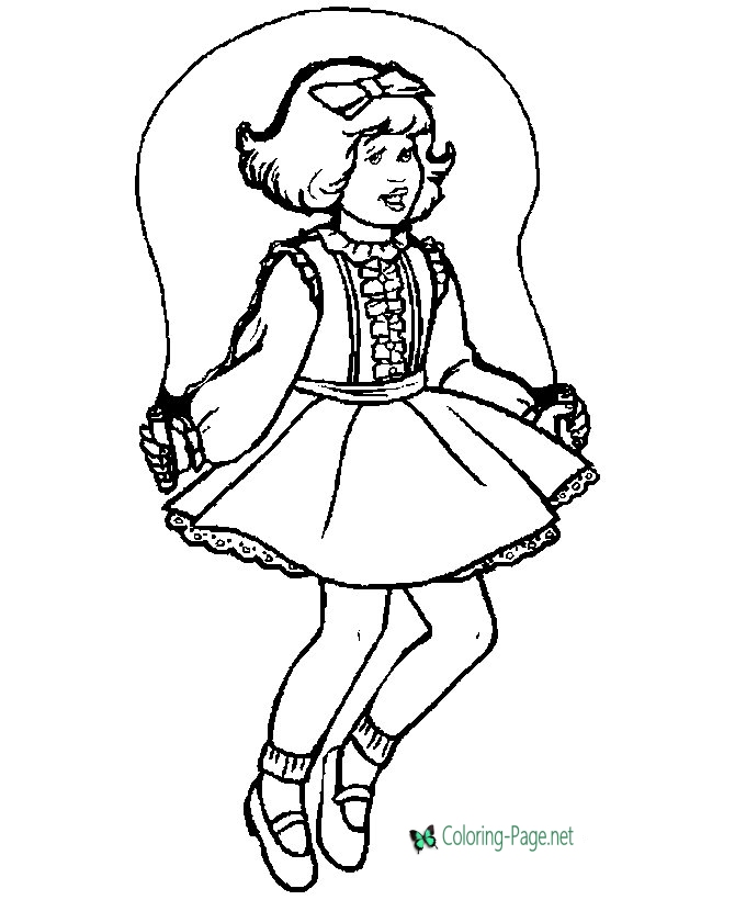 Children Coloring Pages Girl Jumping Rope 670x820 Children Coloring Pages Girl Jumping Rope