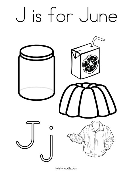 J Is For June Coloring Page 468x605 J Is For June Coloring Page