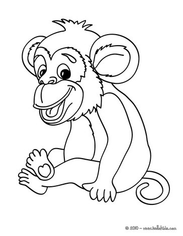 364x470 Monkey Picture Coloring Page. More Jungle Animals Coloring Sheets