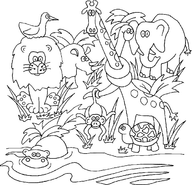Jungle Coloring Pages For Preschoolers at GetColorings.com | Free ...