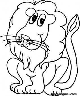 Printable Animal Coloring Pages Of King Of Jungle Lion For Kids 283x338 Printable Animal Coloring Pages Of King Of Jungle Lion For Kids
