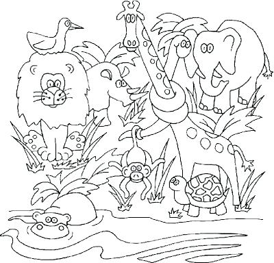 Jungle Scene Coloring Pages at GetColorings.com | Free printable ...