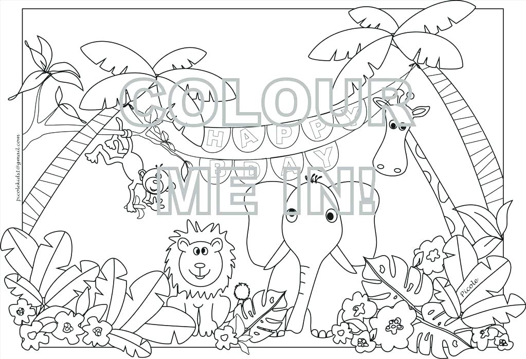 1023x698 Jungle Printable Coloring Pages 1 Coloring Page Printable Jungle