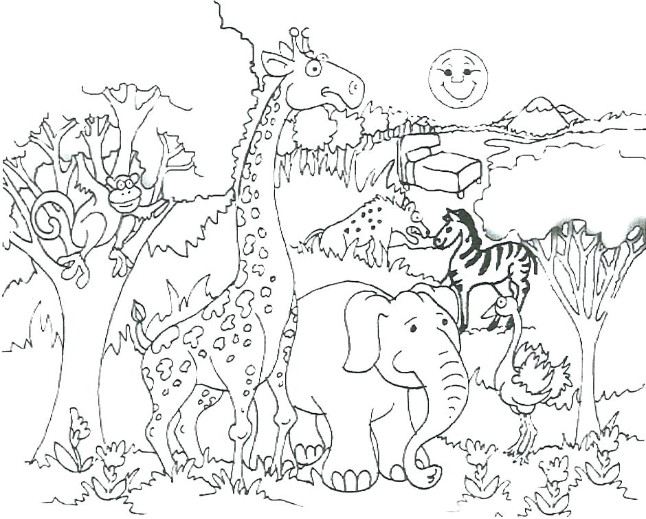 940x755 Jungle Coloring Pages Printable Jungle Animals Coloring Pages
