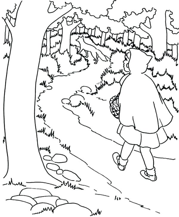 600x728 Jungle Coloring Pages Printable Little Red Riding Hood Coloring