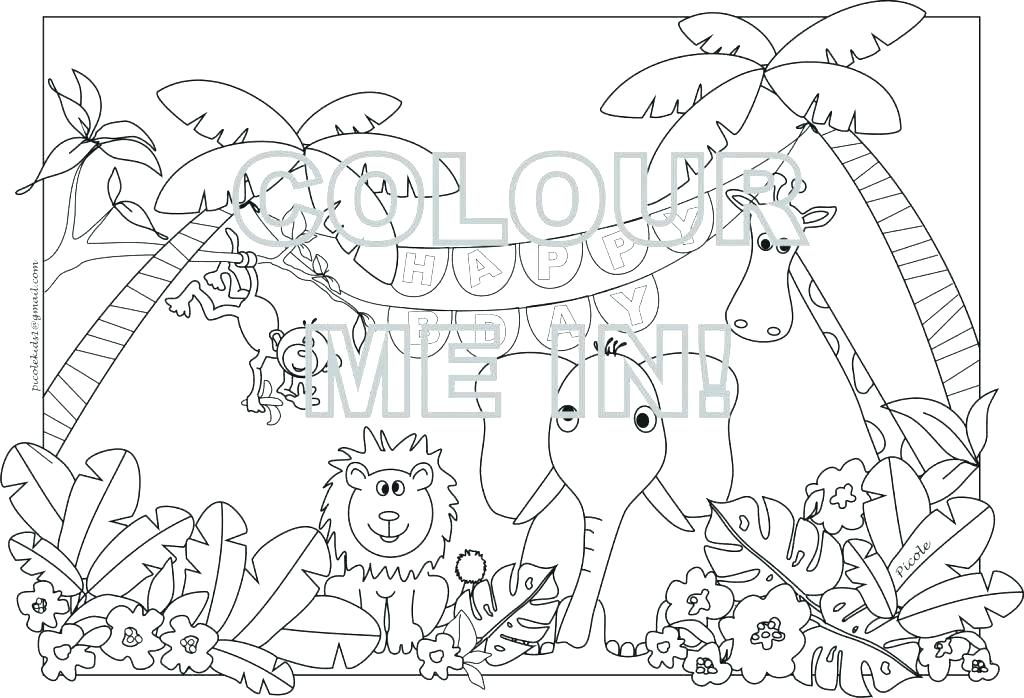 1024x698 And And Jungle Animals Coloring Page Free To Print Out Printable
