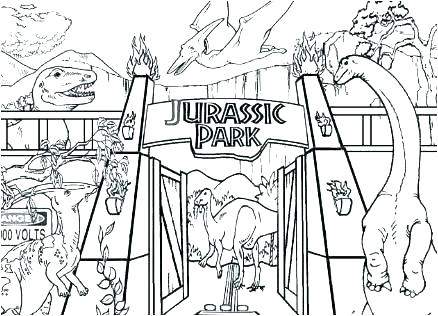 438x316 Jurassic Park Coloring Pages Park Coloring Book Coloring Page Park