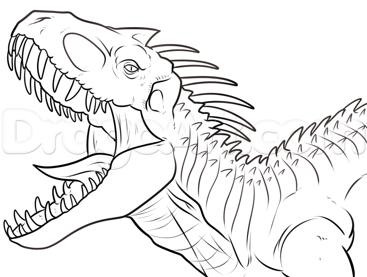 1200x907 Jurassic Park Indominus Rex Coloring Page With World Pages