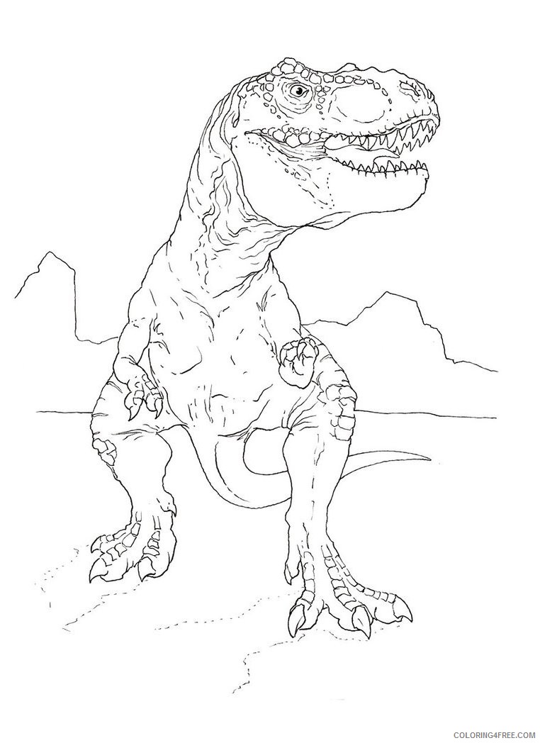 762x1048 Jurassic Park Coloring Pages Tyrannosaurus Rex Coloring4free
