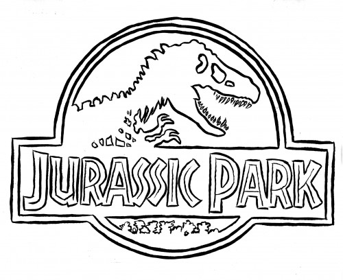 Jurassic Park Coloring Pages Logo 500x408 Jurassic Park Coloring Pages Logo