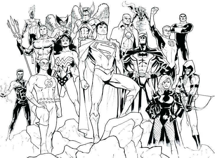 736x535 Justice League Coloring Pictures Young Pages Image Gallery Dc