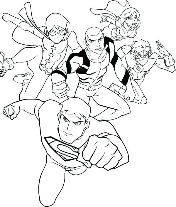 600x705 Coloring Pages Justice League Justice League Of Coloring Pages