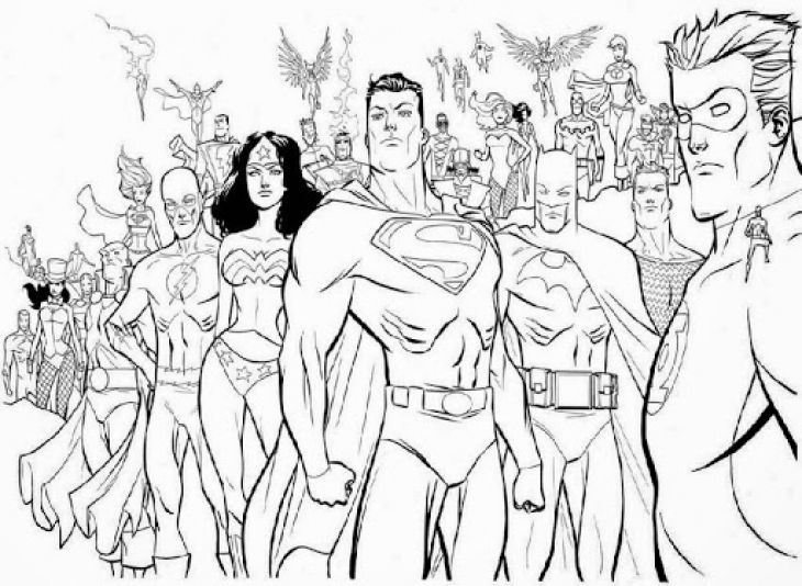 730x534 Free Printable Coloring Sheet Of Justice League America