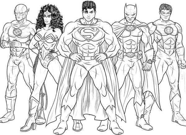 Kids Drawing Of Justice League Coloring Page 600x437 Kids Drawing Of Justice League Coloring Page