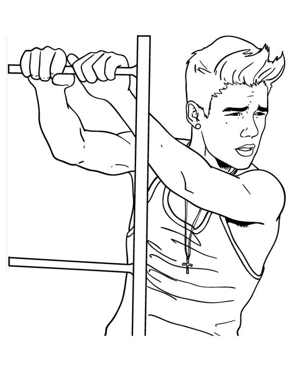 Justin Bieber Cool Hairstyle Coloring Page 600x776 Justin Bieber Cool Hairstyle Coloring Page