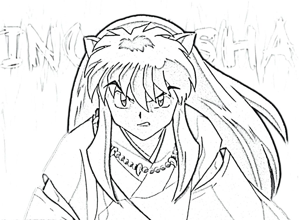 1024x753 Inuyasha Coloring Pages Coloring Inuyasha And Kagome Coloring