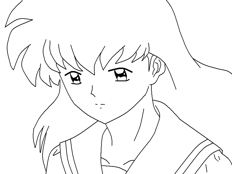 812x610 Kagome Higushi Coloring Page 1 By Noari