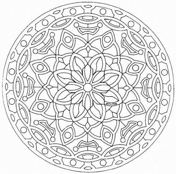 580x575 Kaleidoscope Coloring Pages For Adults